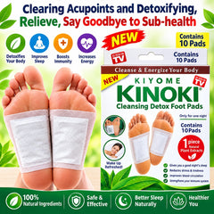 Kiyome Kinoki Detox Foot Pads for Sugar & Wellness Support β 10 Pcs | Overnight Cleansing Foot Pads