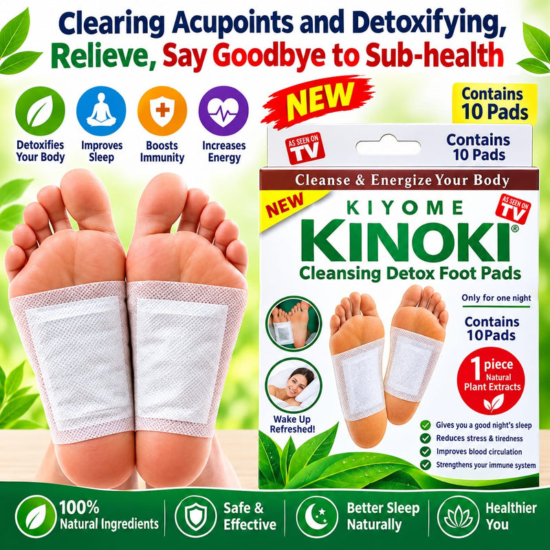 Kiyome Kinoki Detox Foot Pads for Sugar & Wellness Support – 10 Pcs | Overnight Cleansing Foot Pads