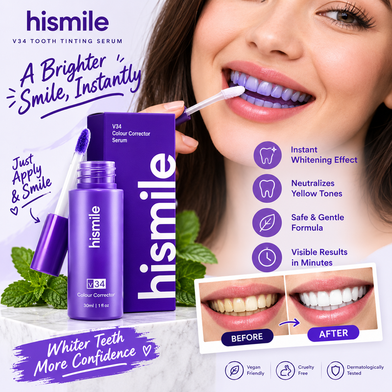 Tooth Tinting Essence – Purple Teeth Whitening Color Corrector Serum | Instant Bright Smile